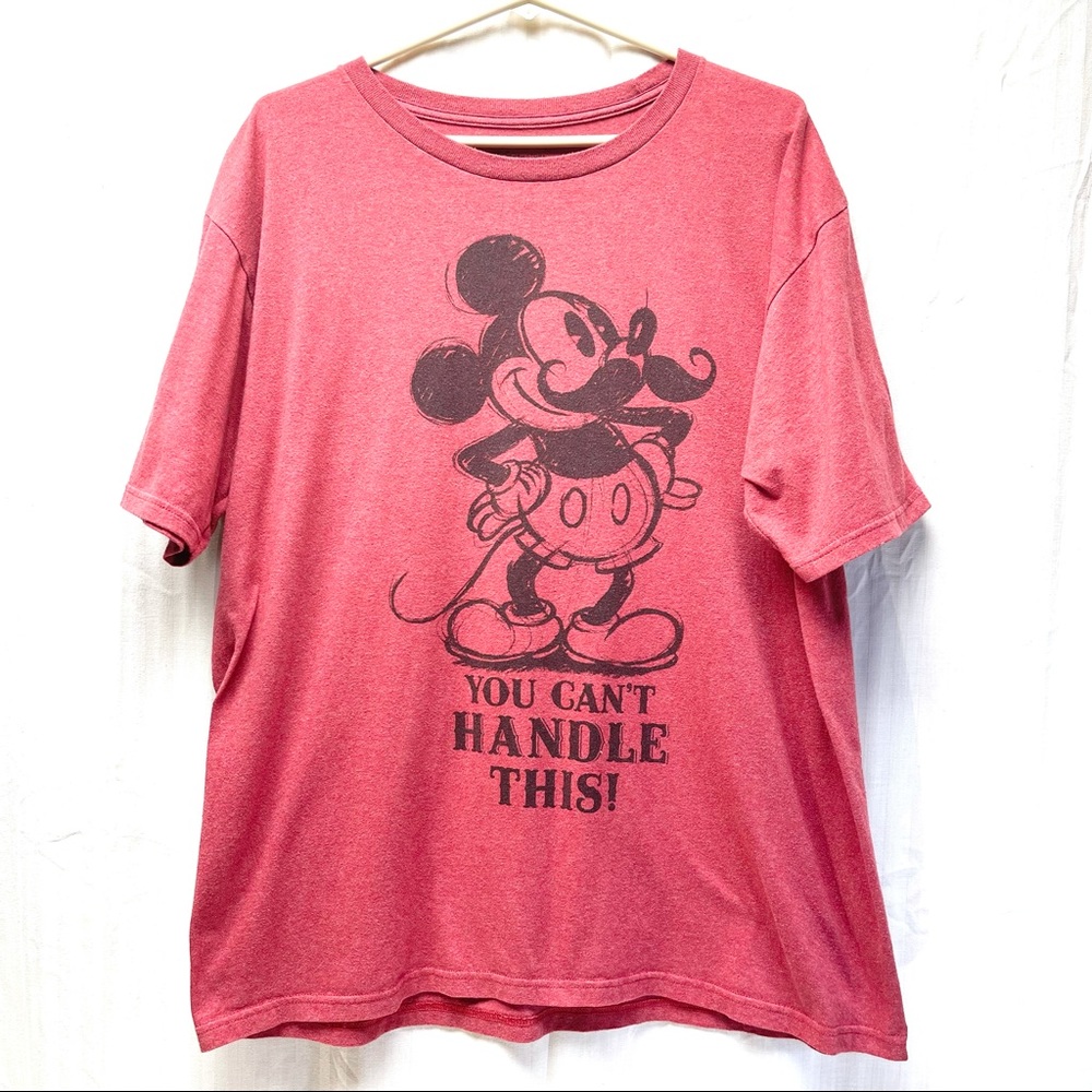 Mickey Mouse Mustache T-shirt XL Red distressed Disney - Picture 3 of 10
